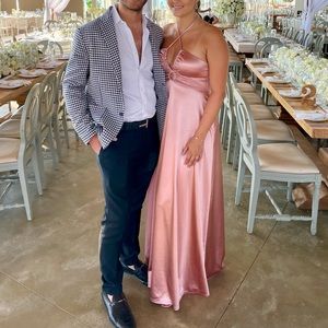 SPEECHLESS Halter Neck Keyhole Satin Gown